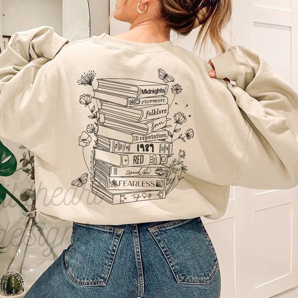 Tops - Albums As Books Sweatshirt - Sand